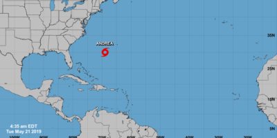 Se forma sobre el Atlántico occidental tormenta subtropical Andrea