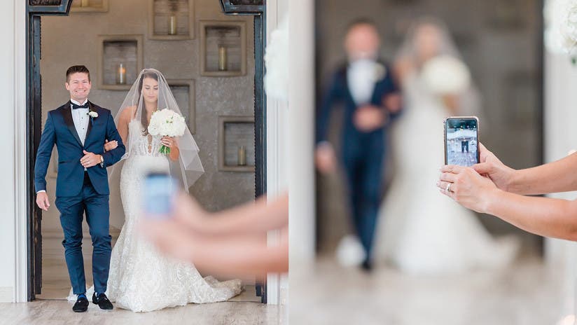 Una joven arruina con su celular la imagen perfecta en una boda y la indignación de la fotógrafa se hace viral