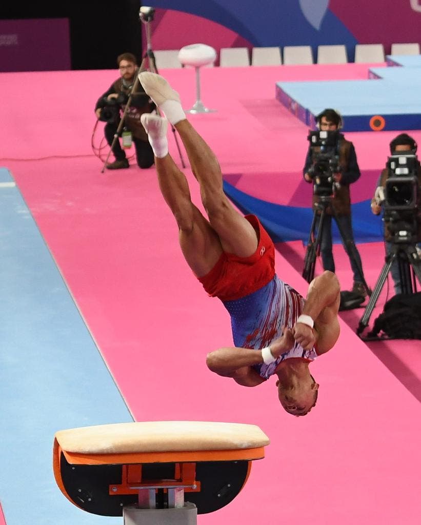 El gimnasta dominicano Audrys Nin es el nuevo campeÃ³n de salto de los Juegos Panamericanos, acompaÃ±ado en el podio por el guatemalteco Jorge Vega y el cubano Alejandro de la Cruz.