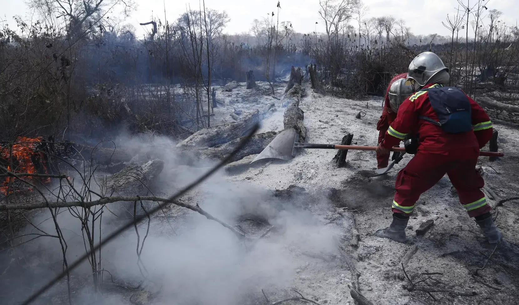 Combate a las llamas prosigue sin tregua en la Amazonía