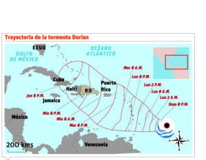 Tormenta Dorian tocaría el país la mañana del jueves