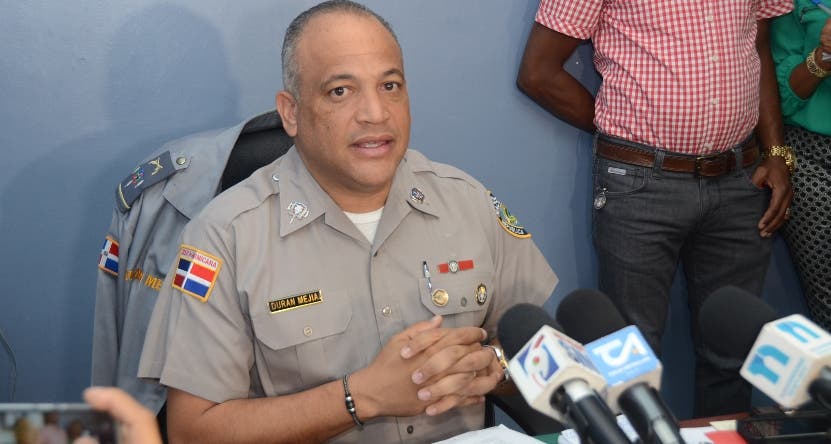 El vocero policial, coronel  Frank Félix  Durán Mejía, anunció la detención de los imputados.  AGENCIA FOTO