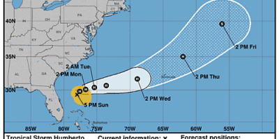 Humberto se fortalece en camino hacia el norte y Bermudas debe estar atenta