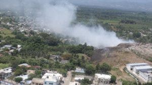 Vista aérea del incendio.