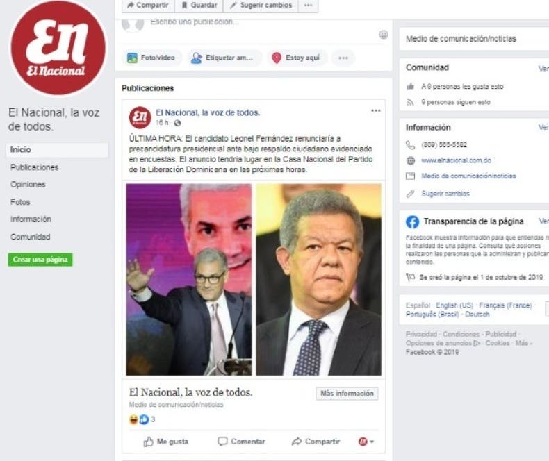 Clonan la cuenta de Facebook del periódico El Nacional