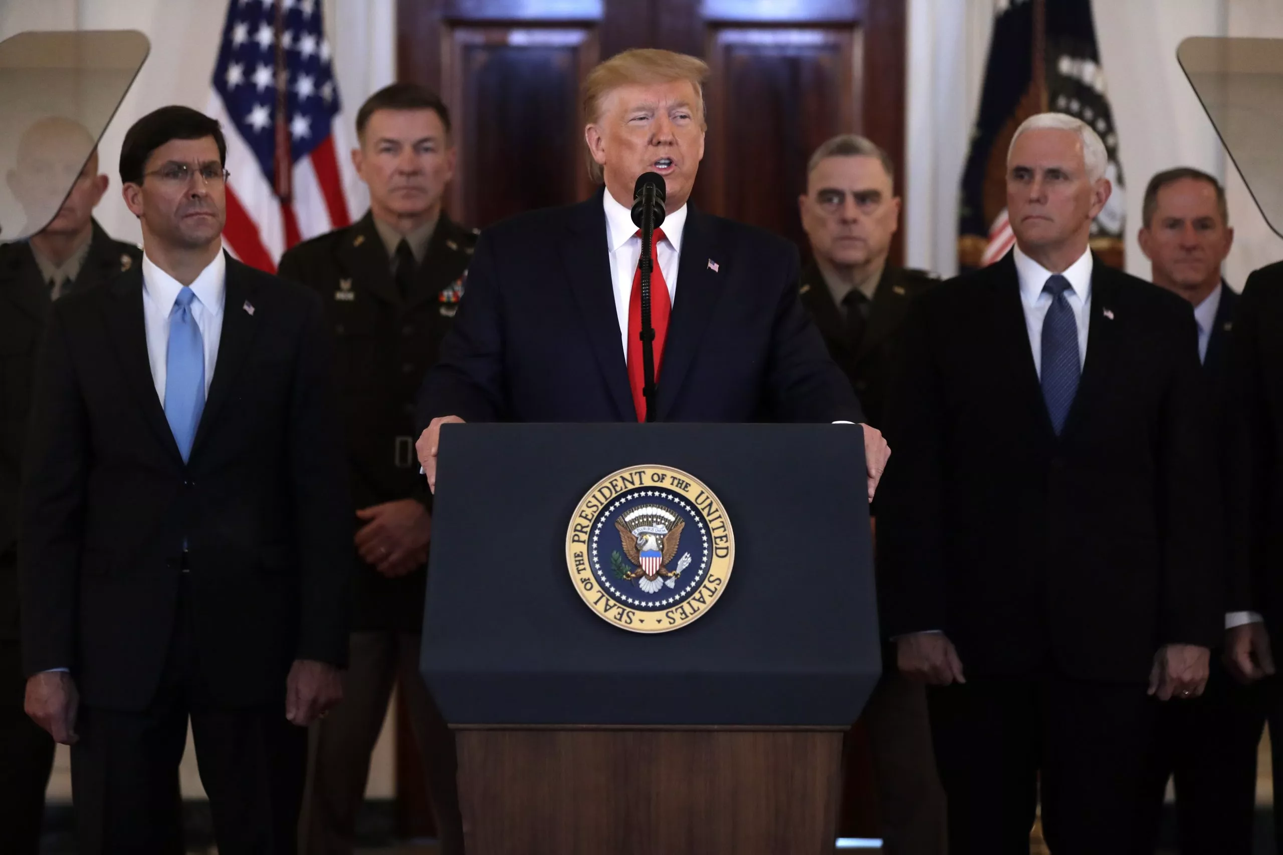 Donald Trump, Mark Milley, Mike Pence, Mark Esper
