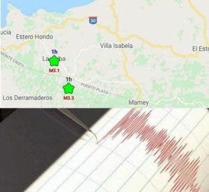 Se registran dos sismos en parte oeste de Puerto Plata