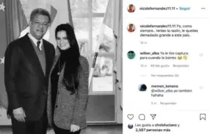 Nicole Fernández a su padre Leonel: «Le quedas demasiado grande a este país»