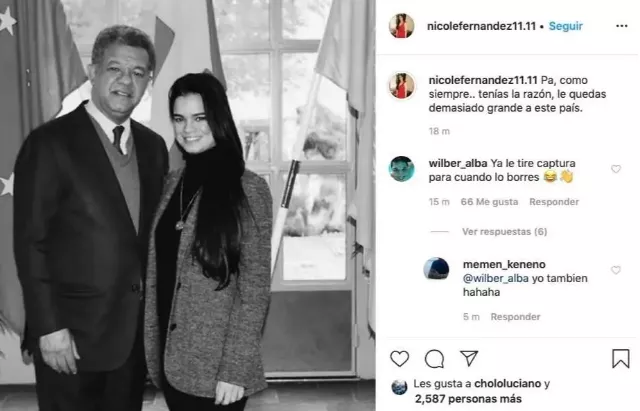 Nicole Fernández a su padre Leonel: 