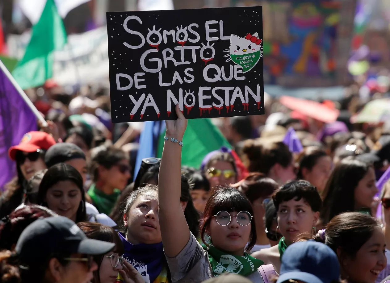 Marcha por el Día Internacional de la Mujer en Santiago