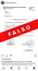 UASD aclara es falso comunicado circula en las redes