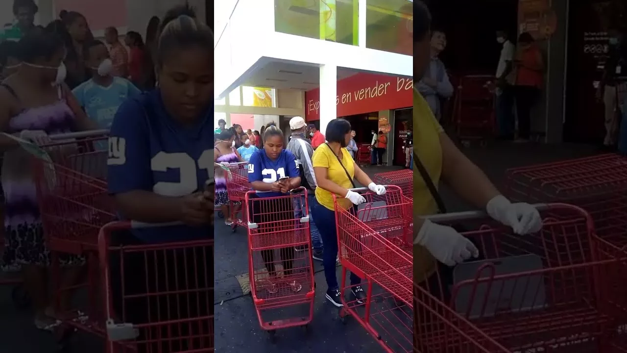 Aglomeración de personas no cesa en supermercados de Santo Domingo Este