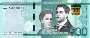 A partir de junio circulará un nuevo billete de RD$500