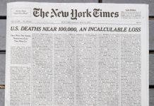 El New York Times llena su portada con 1.000 obituarios de fallecidos por el COVID-19