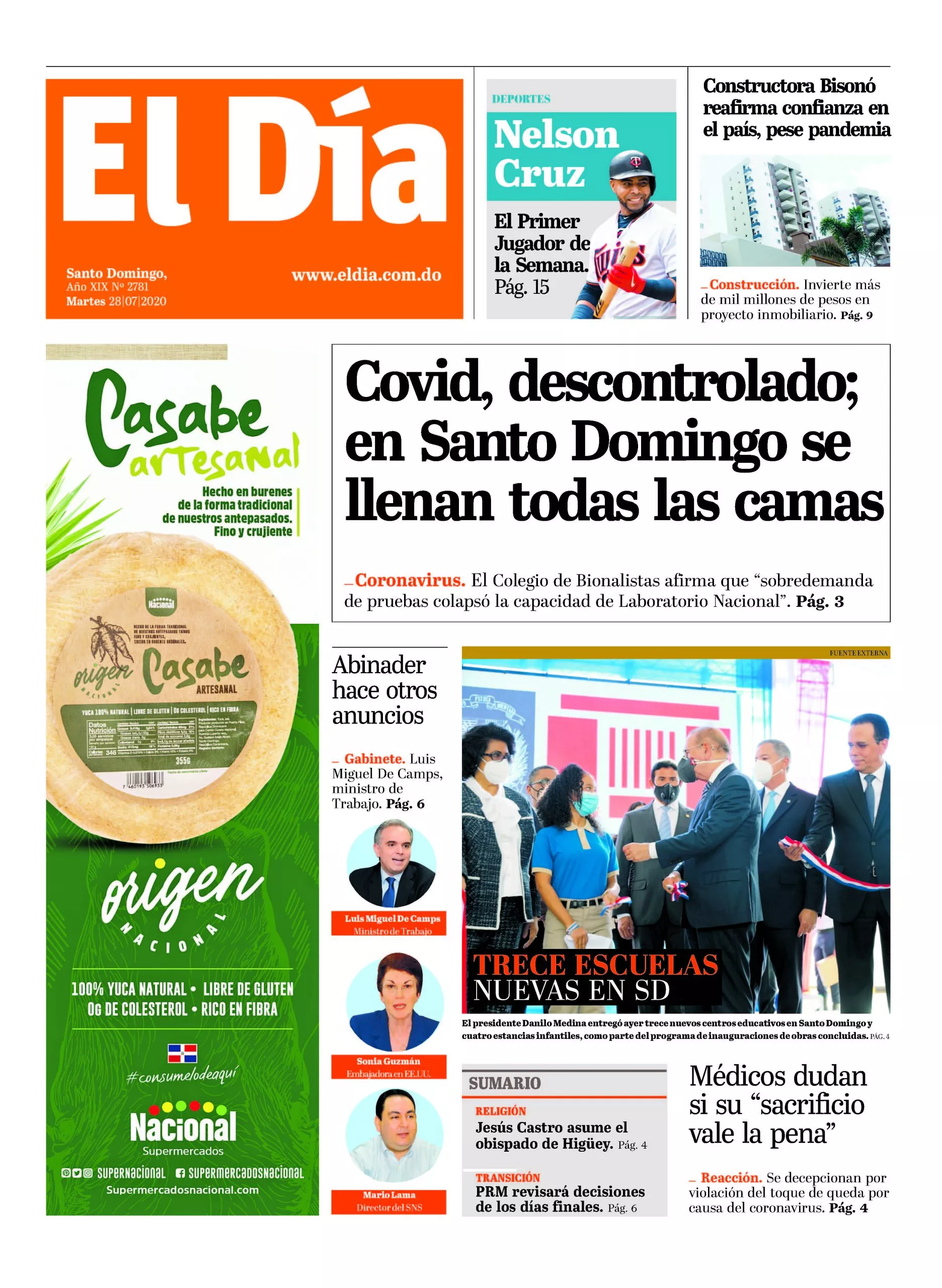 Portada impresa 28-7-2020