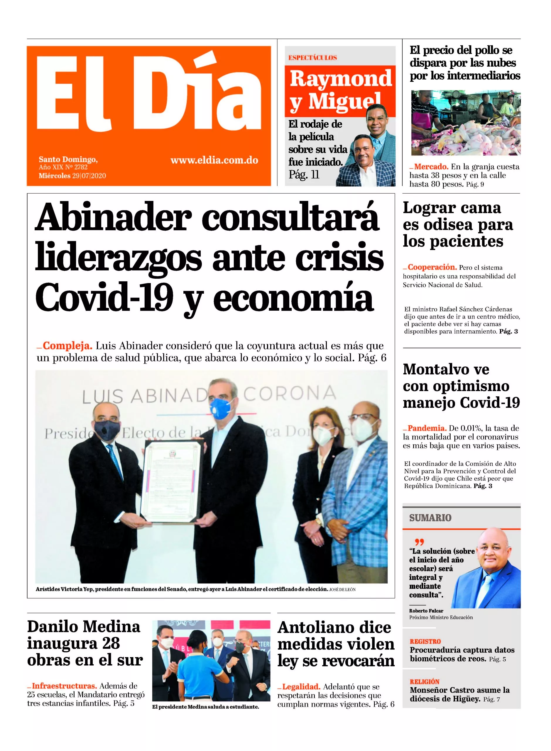 Portada impresa 29-7-2020