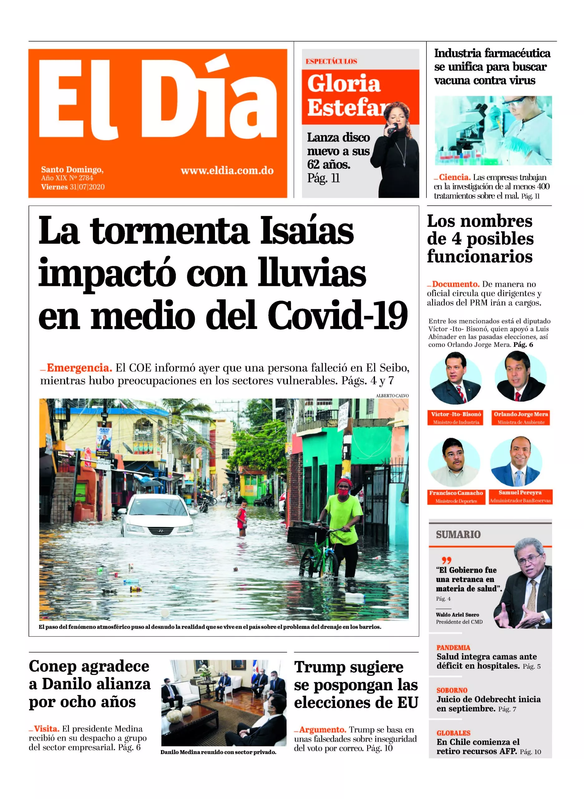Portada impresa 31-7-2020