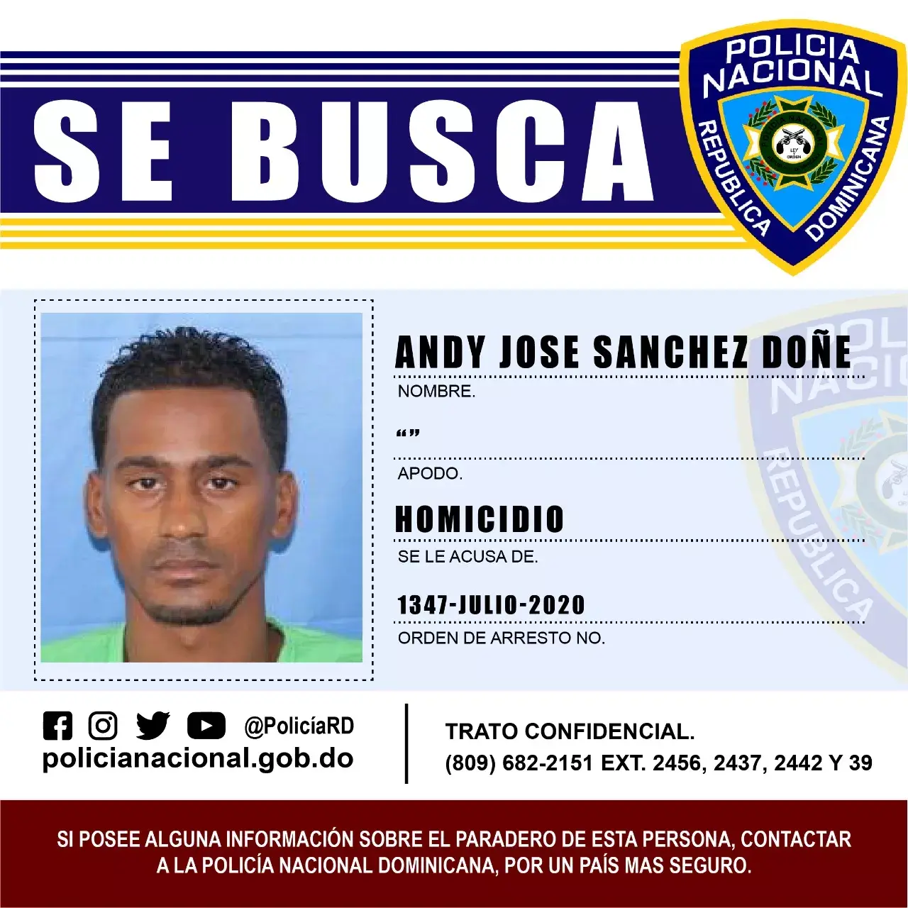 Tres meses de prisión contra Andy Sánchez Doñé, acusado de ultimar dirigente del PRM