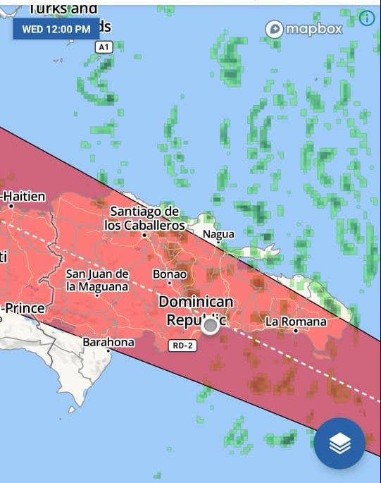Potencial ciclón tropical pasaría por RD este jueves en la mañana