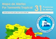 Coe aumenta a 13 las provincias en alerta roja por lluvias de tormenta tropical Isaías