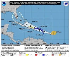 Zona de baja presión afectaría República Dominicana el jueves