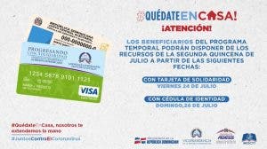 Gobierno dice depositó «Quédate en Casa» a beneficiarios tarjetas; cédulas será este domingo