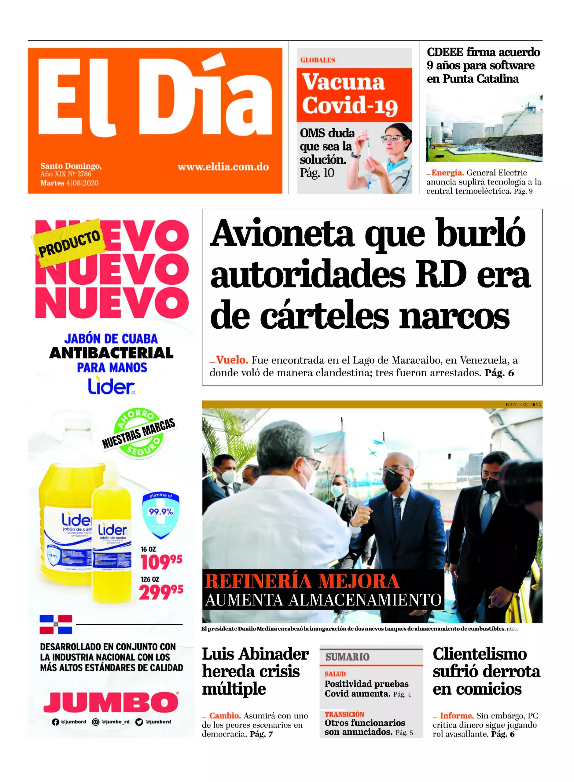 Portada impresa 4-8-2020