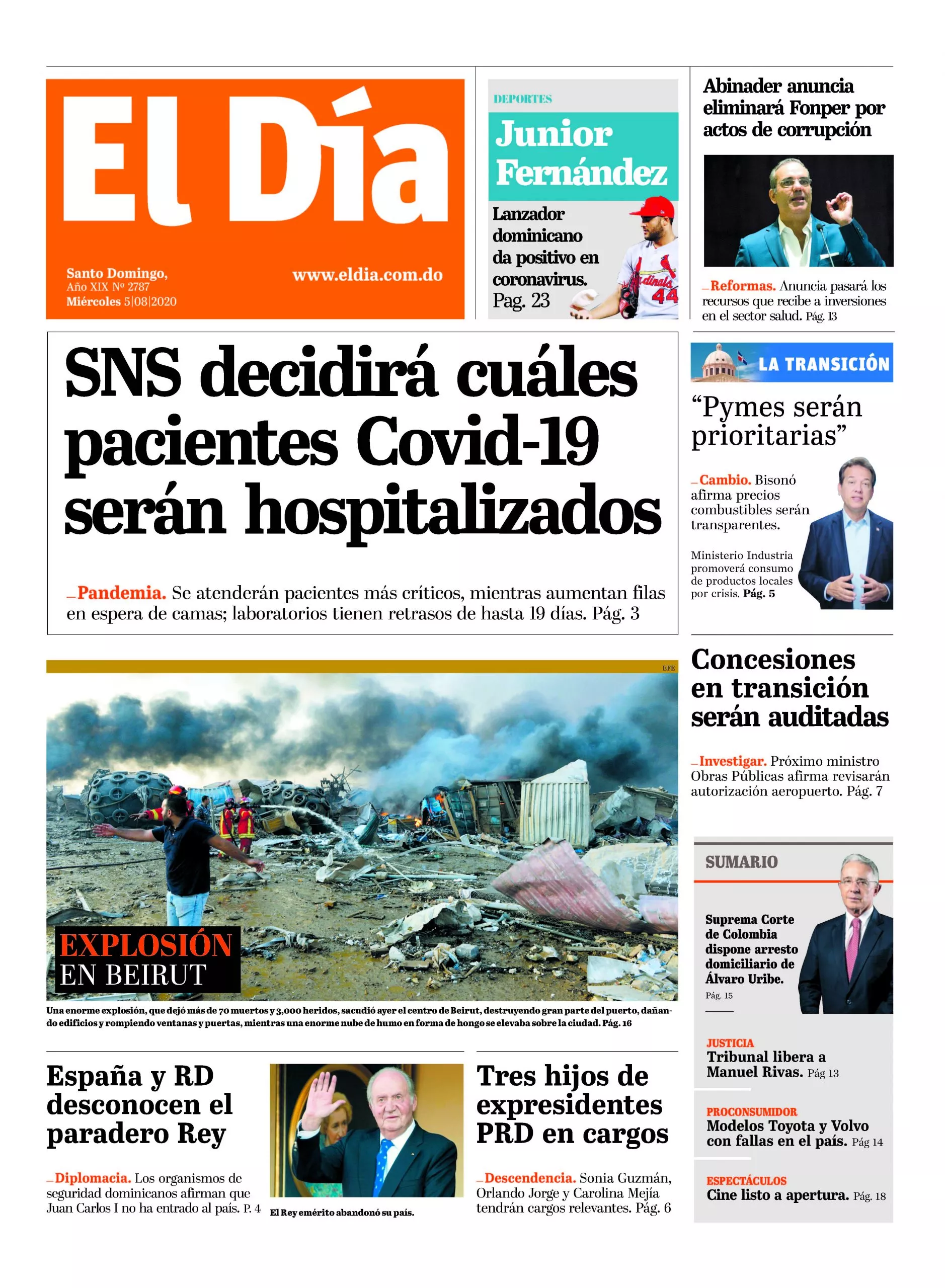 Portada impresa 5-8-2020