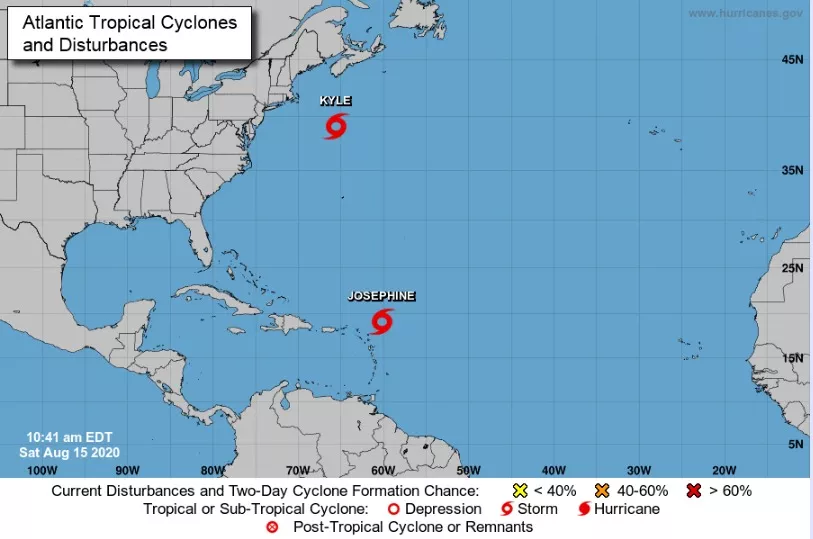 Tormentas Josephine y Kyle avanzan por el Atlántico sin suponer amenaza