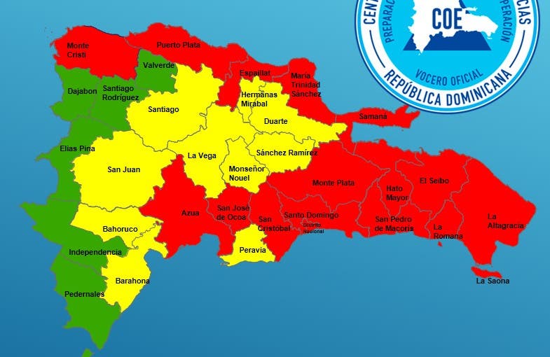 COE eleva a 16 las provincias en alerta roja; reportan 5 acueductos fuera de servicio