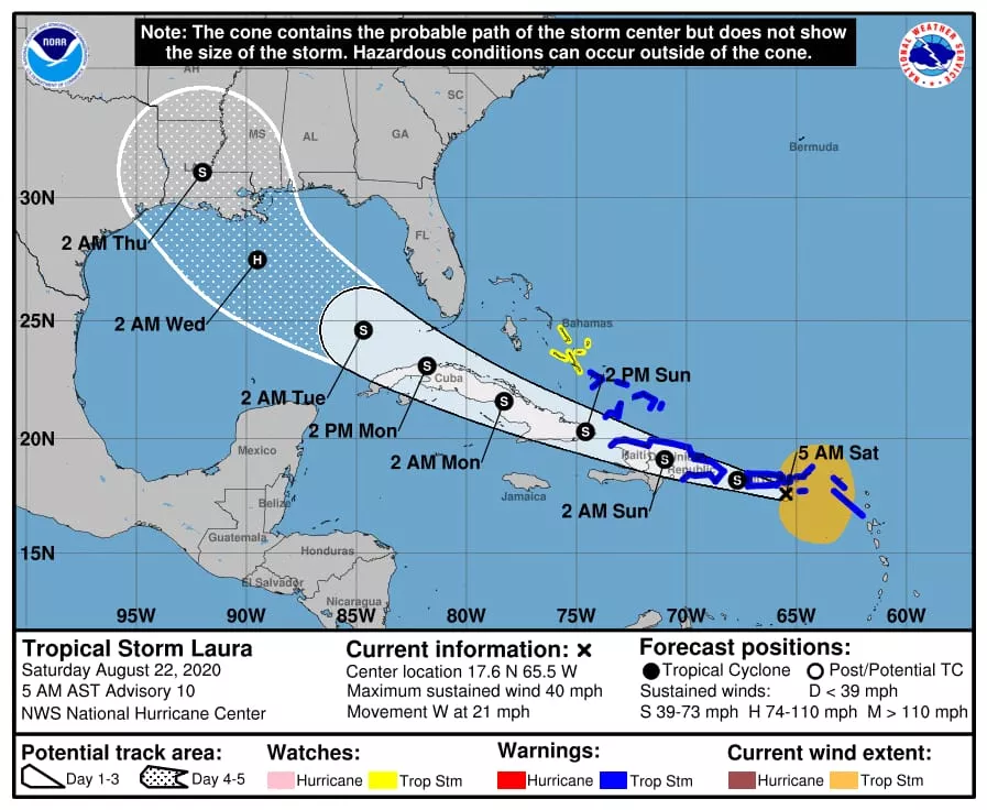 Meteorología: Aguaceros en gran parte del país por efectos de tormenta Laura y vaguada