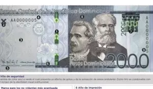 El Banco Central   pone a circular nuevo billete de $2,000 pesos