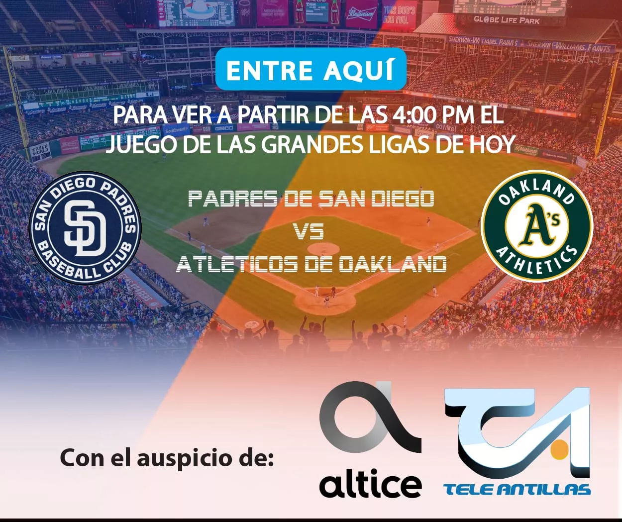 En vivo: Juego entre Padres de San Diego y Atléticos de Oakland