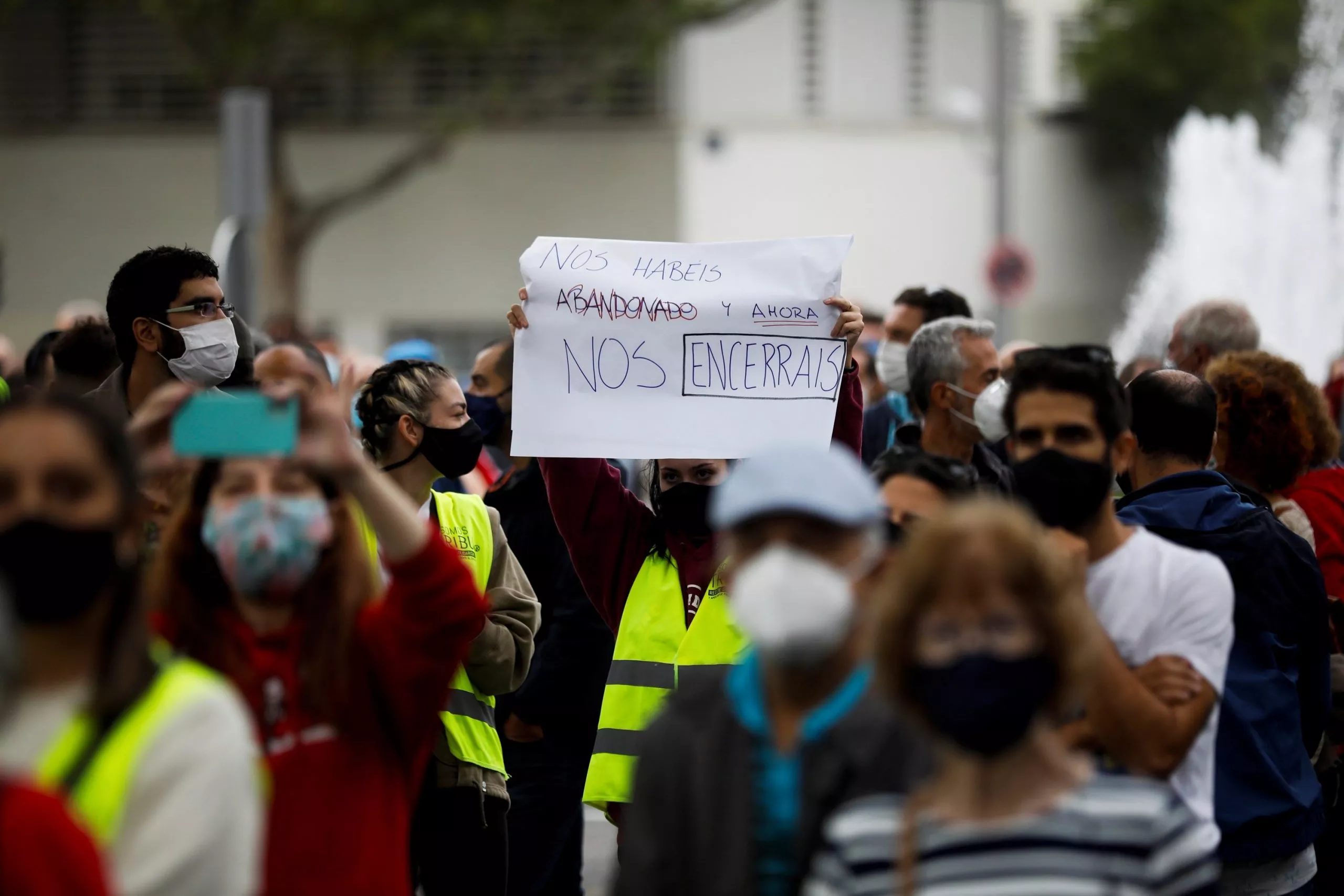 Protestan en Madrid por nuevas restricciones por coronavirus