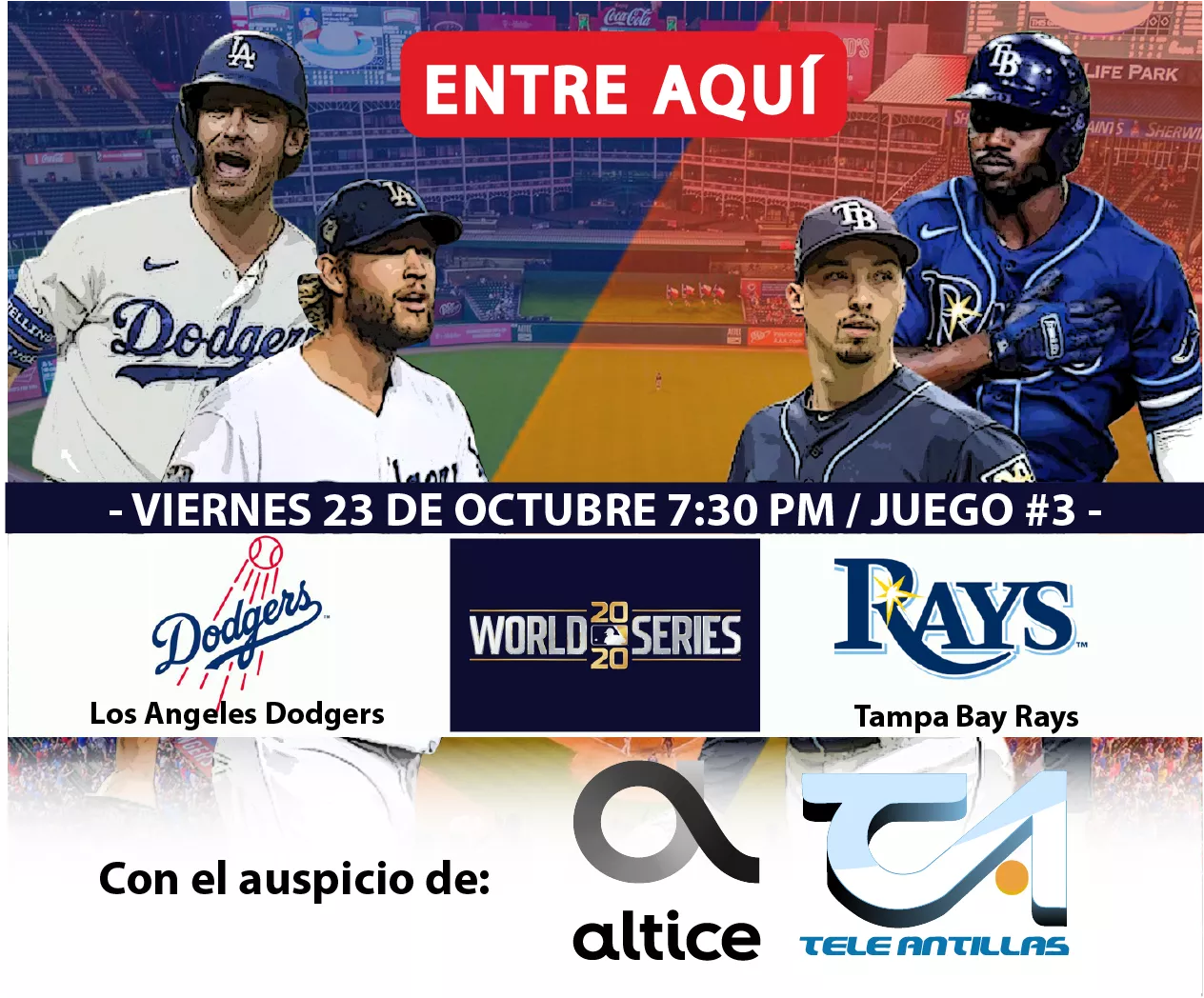 En vivo: Tercer juego de la Serie Mundial Dodgers-Tampa