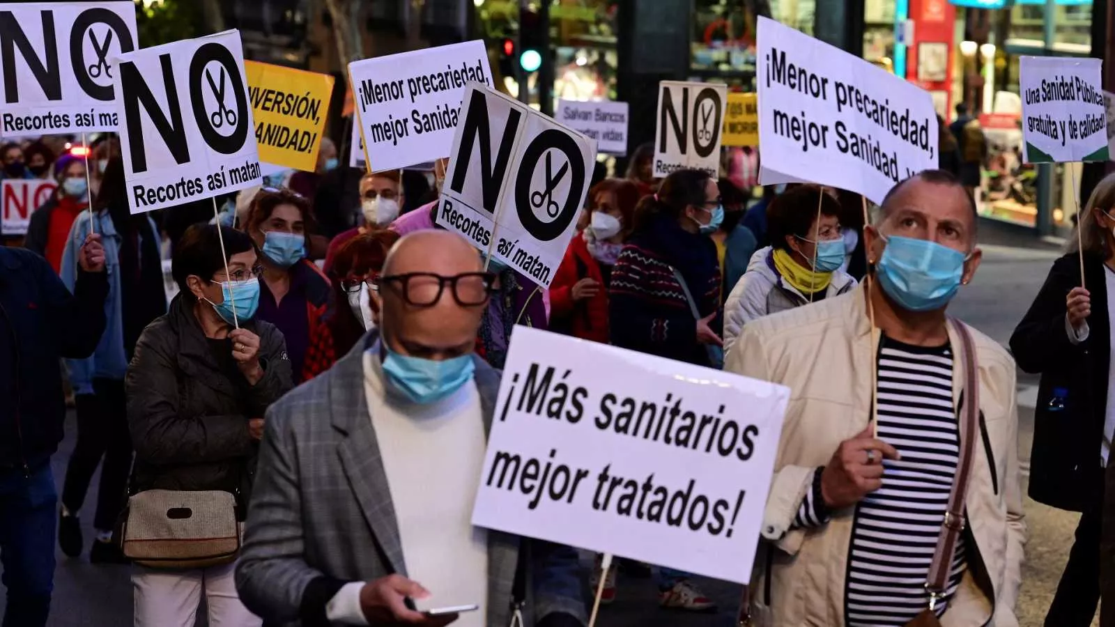 Manifestación en Madrid contra la privatización de la sanidad española