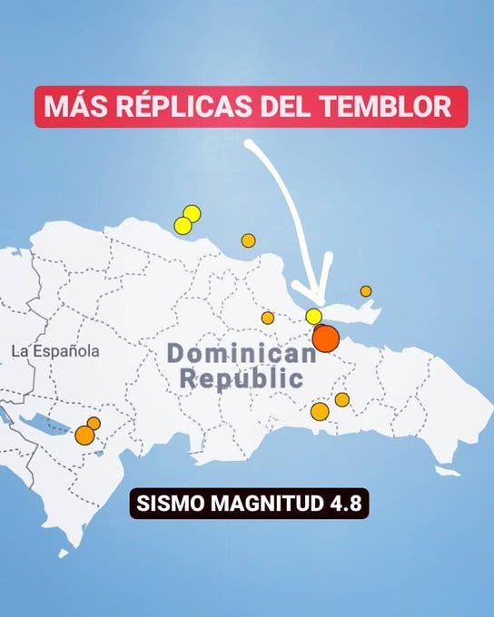 Van cuatro réplicas del temblor de 4.8 registrado hoy en Samaná