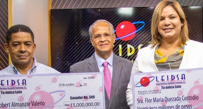 Leidsa entrega RD$40 millones a dos ganadores