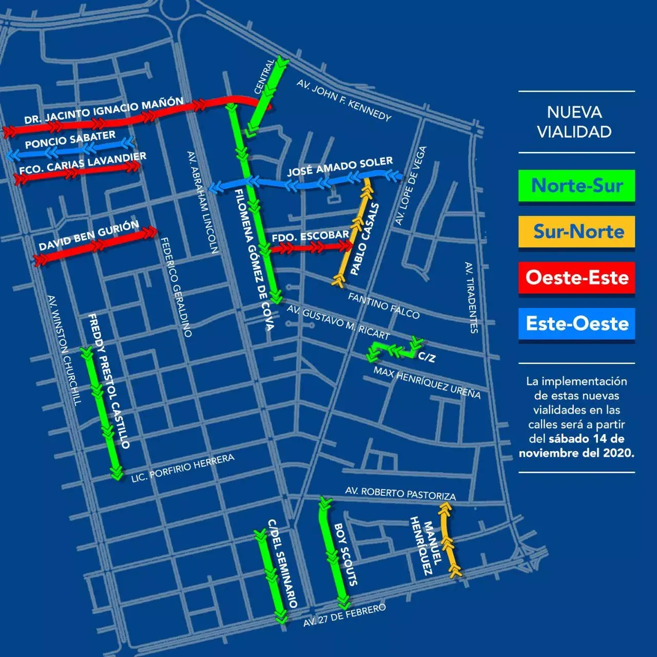 Inician este sábado cambios en 42 vías del Polígono Central