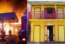 Incendio destruye hotel “El España” y tienda de Gift Shop en Centro Histórico de Puerto Plata