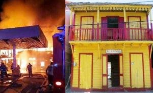 Incendio destruye hotel “El España” y tienda de Gift Shop en Centro Histórico de Puerto Plata