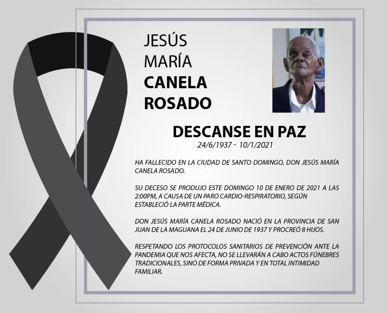 Fallece Don Jesús María Canela Rosado