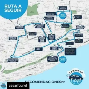 Esta es la ruta de la “Caravana Celeste por la Vida”