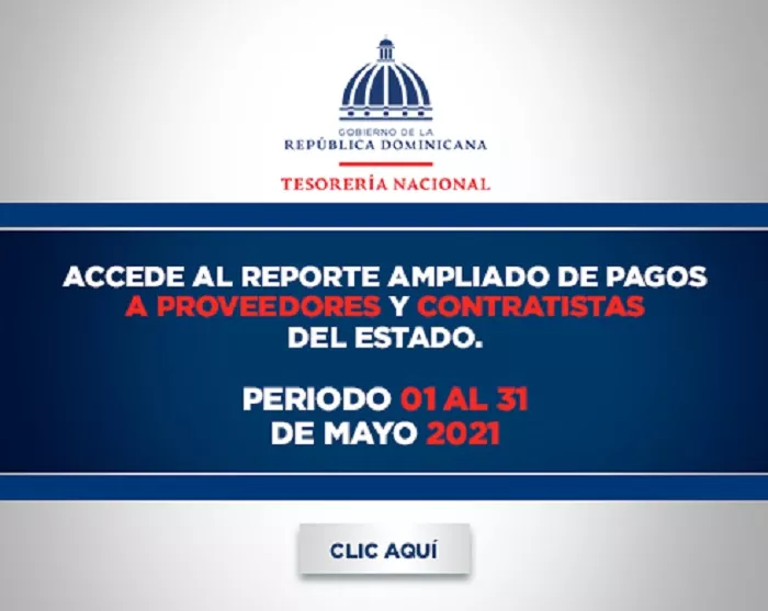 Reporte de pagos a proveedores y contratistas del Estado, mayo 2021