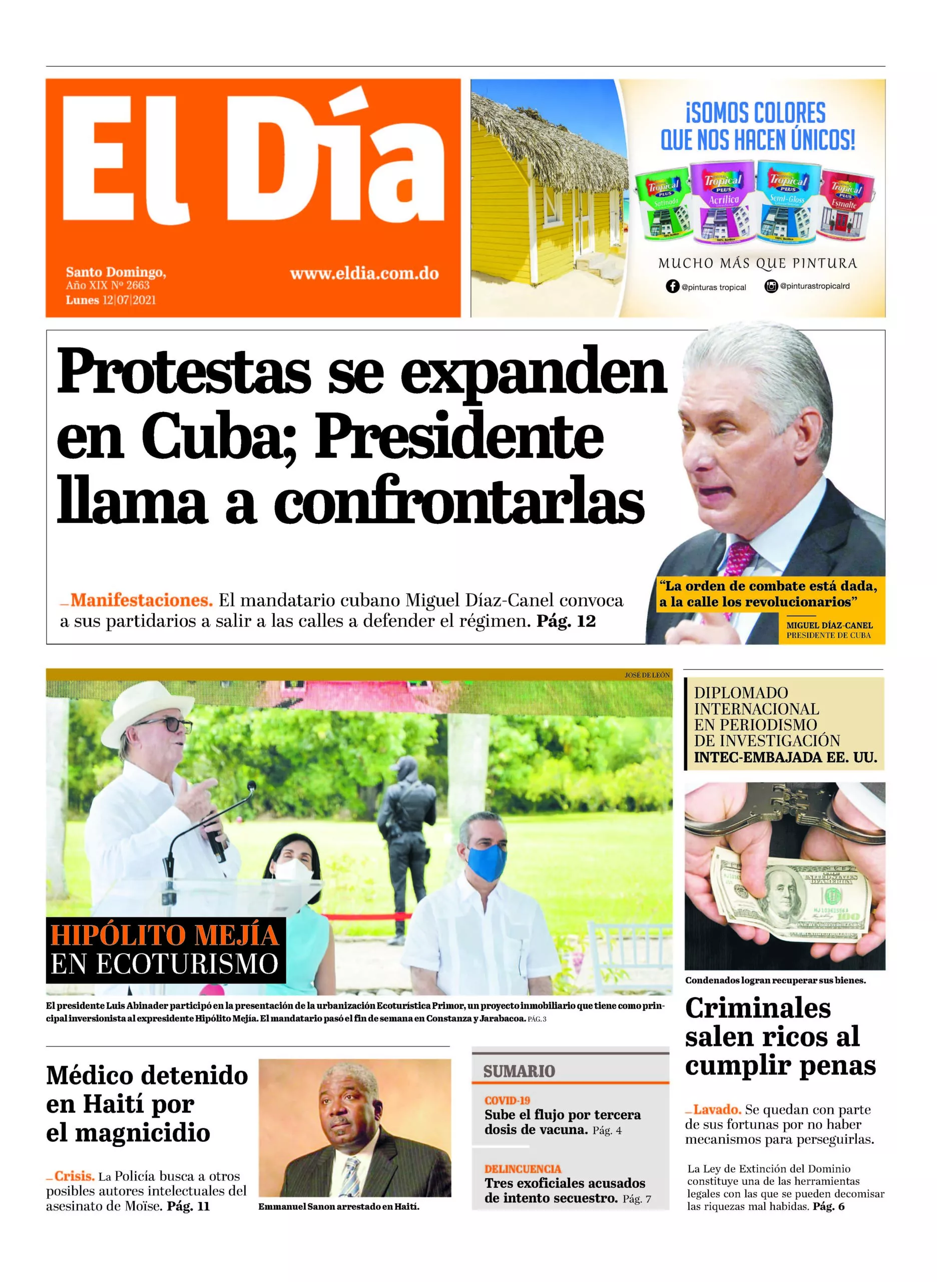 Portada impresa 12-7-2021
