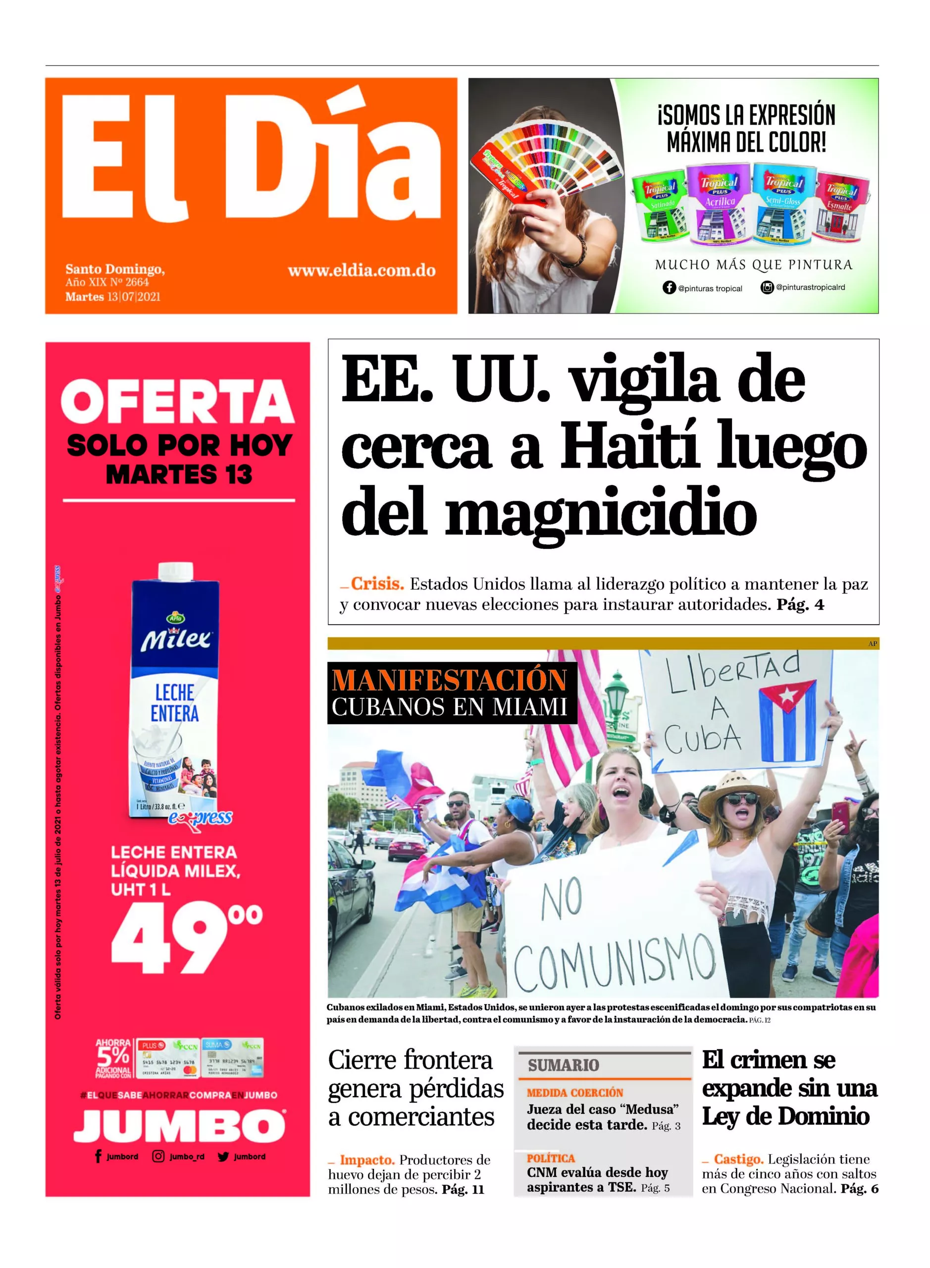 Portada impresa 13-7-2021