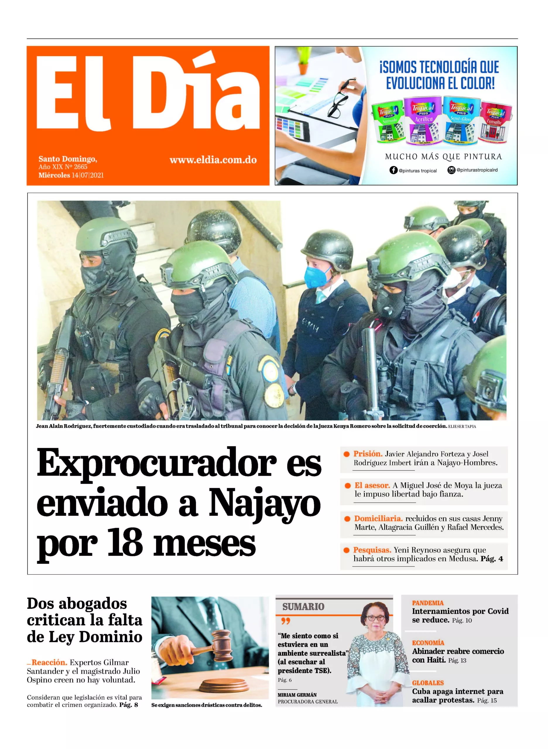 Portada impresa 14-7-2021