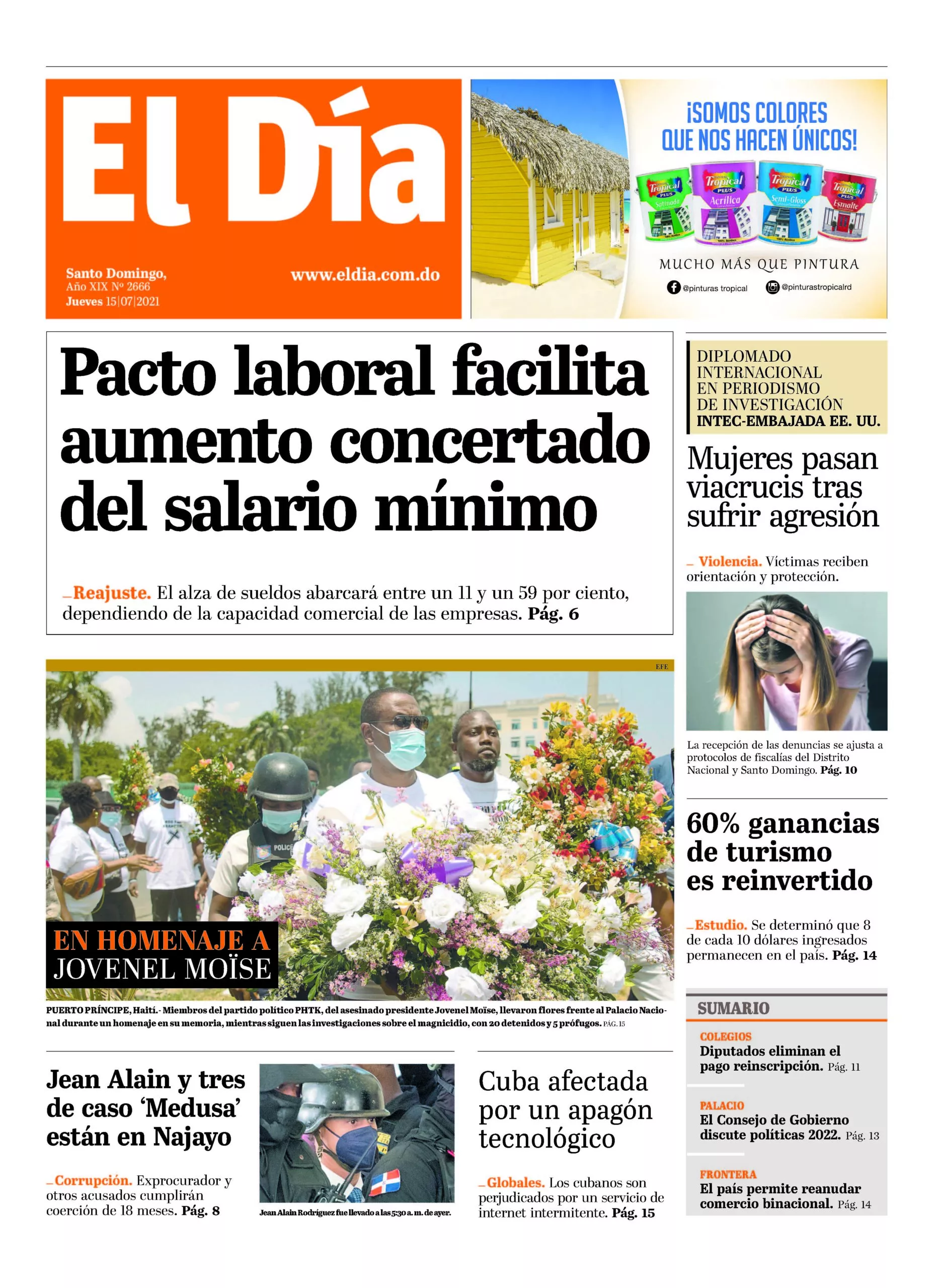 Portada impresa 15-7-2021