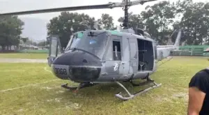 Helicóptero presidencial aterriza de emergencia en Jarabacoa por condiciones del tiempo