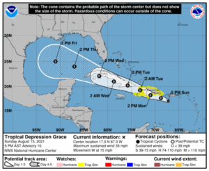 Tormenta Grace es degradada a depresión tropical pero las lluvias se mantienen en RD